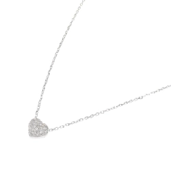 K18WG Dây chuyền kim cương hình trái tim Pavé 0.10CT - Hàng hiệu Chính hãng 861984