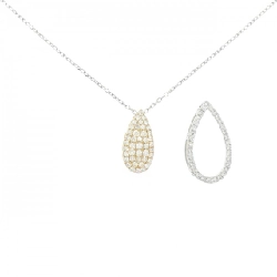 K18YG/PT950 2WAY Pave Diamond Necklace 0.18CT - Hàng hiệu Authentic 860435