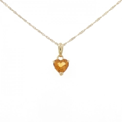 K18YG/750YG Mặt Dây Chuyền Hình Trái Tim Citrine - Hàng hiệu Chính hãng