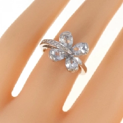 Nhẫn Aquamarine K18WG Hoa 1.32CT 671083