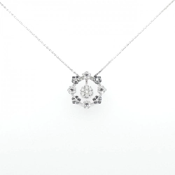 K18WG 2WAY Hoa Đá Quý Kim Cương Dây Chuyền 0.65CT - Hàng hiệu Chính hãng