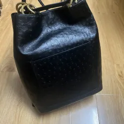 Balo nữ 24x31x14 da thật dập vân đà điểu 2hand