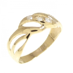 Nhẫn kim cương K18YG 0.06CT