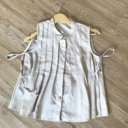 Áo kiểu nữ màu be sát nách 785676