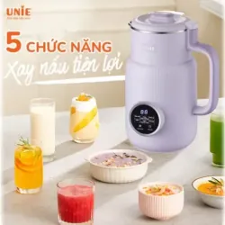 🔥 UNIE UMB08 – MÁY LÀM SỮA HẠT MINI 600ML – 5 CHỨC NĂNG, LƯỠI DAO 6 CÁNH INOX 304! 🥛✨ 720963