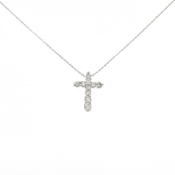 Dây chuyền kim cương PT900/PT850 chéo 0.3CT - Hàng hiệu chính hãng