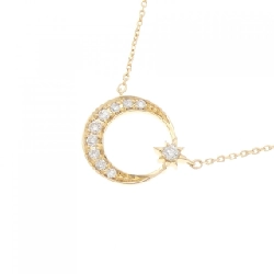 K18YG Mặt trăng Kim cương Dây chuyền 0.11CT - Hàng hiệu Chính hãng 856163