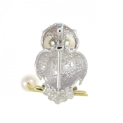 K18WG/K18YG Cú Mèo Ngọc Trai Akoya Dây Chuyền - Hàng hiệu Authentic 856566