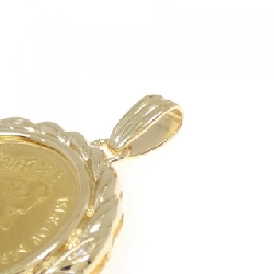 K18YG(枠) Dây chuyền đồng xu kim cương 0.1CT - Hàng hiệu Authentic 863896