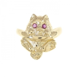 Nhẫn ruby K18YG hình mèo 673503