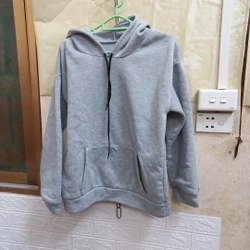 Hoodie xám dày dặn