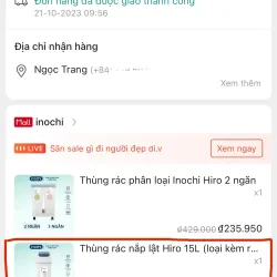 Thùng rác nắp lật Hiro 15L Inochi (hạn chế mùi hôi) 785173