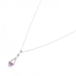 K18WG Dây chuyền hình trái tim Sapphire 0.33CT - Hàng hiệu Chính hãng 857170