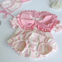 Bodysuit xô muslin, cổ nơ to cho bé gái  5-7kg 462198