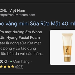 Whoo vàng mini Sữa Rửa Mặt 40 ml 548678
