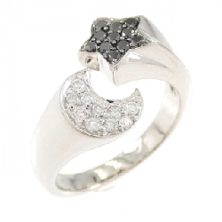 Nhẫn kim cương hình mặt trăng và ngôi sao K18WG/K18BG 0.20CT