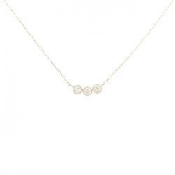 K18YG Dây chuyền kim cương ba viên 0.10CT - Hàng hiệu Chính hãng