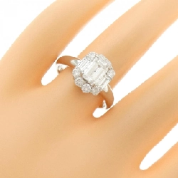 Nhẫn kim cương PT900 1.090CT F SI2 cắt hình Emerald - Hàng hiệu Authentic 874004