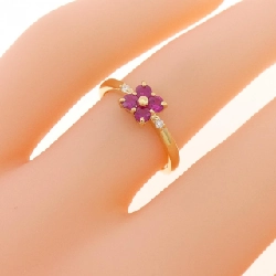 Nhẫn ruby K18YG hoa 668735