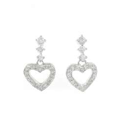 K18WG Bông tai kim cương hình trái tim 0.33CT - Hàng hiệu Chính hãng