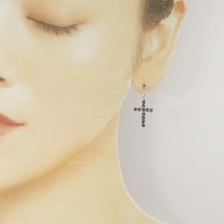 K18WG Bông tai kim cương chéo 1.00CT - Hàng hiệu chính hãng 870052