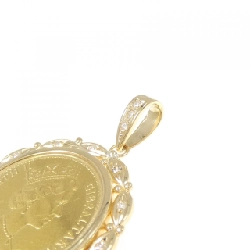 K18YG(枠) Dây chuyền đồng xu kim cương 0.15CT - Hàng hiệu Authentic 870525