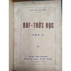 DUY THỨC HỌC - THÍCH THIỆN HOA TRỌN BỘ ĐÓNG BÌA XƯA 272206