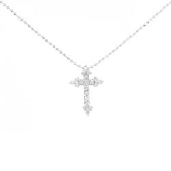 K18WG Dây chuyền kim cương chéo 0.16CT - Hàng hiệu Authentic