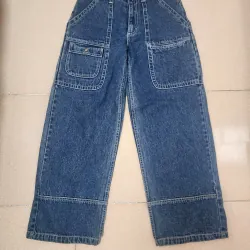 Quần jeans ống hộp dày dặn, bao ngầu