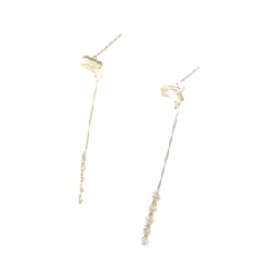 K18YG Bông tai Topaz Trắng - Hàng hiệu Chính hãng 877418