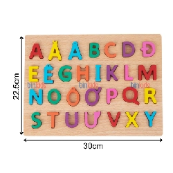 Bảng chữ cái Tiếng Việt, bảng chữ cái gỗ nổi chữ và số cho bé, kích thước 30x22cm, giúp bé phát triển tư duy 531099