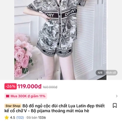 Bộ đồ ngủ cộc đùi chất cát hàn 538002