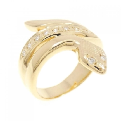 Nhẫn kim cương K18YG hình rắn 0.13CT