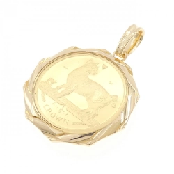 K18YG(枠) Đồng xu mặt dây chuyền - Hàng hiệu Authentic 870910