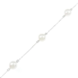 K18WG Vòng tay ngọc trai Akoya - Hàng hiệu Authentic