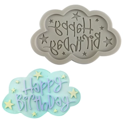Khuôn silicon làm rau câu sinh nhật Happy Birthday ngôi sao, đám mây – Mã số 1201 338650