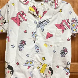 Bộ quần áo ngủ ngắn tay nữ Shin cậu bé bút chì 