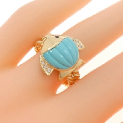 Nhẫn K18YG cá turquoise 2.57CT - Hàng hiệu chính hãng 851675