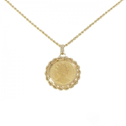 750YG/K18YG(khung) Dây chuyền đồng xu - Hàng hiệu Authentic