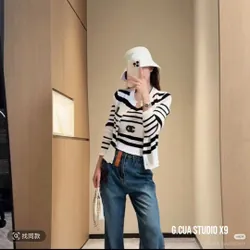 Set Áo Len 2 Dây Kèm Cardigan Hoạ Tiết Basic 720743