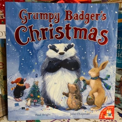 Sách tranh Grumpy Badger's Christmas, Used, 90%, Picture Book For Kids, Quà tặng Mori