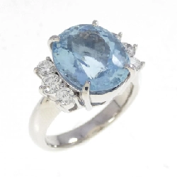 Nhẫn Aquamarine PT900 4.33CT - Hàng hiệu Chính hãng