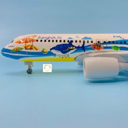 MÔ HÌNH MÁY BAY 20CM BANGKOK AIR A320 AIRBUS CAO CẤP CÓ BÁNH XE TỈ LỆ CHUẨN ĐẸP 8215