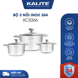 Bộ 3 nồi inox Kalite KCS366 – Inox liền khối cao cấp, bền đẹp vượt trội 596079