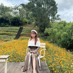 Đầm trễ vai nhà My bông 519279