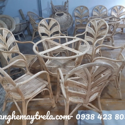 Bộ bàn ghế ăn mây hiện đại 473174