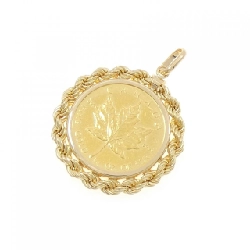 K18YG(枠) Đồng xu mặt dây chuyền - Hàng hiệu Authentic 867462