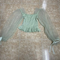 Áo tay bồng xanh mint tiểu thư ulzzang freesize 83957