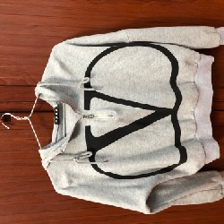 Áo hoodie xám form ngắn 48692