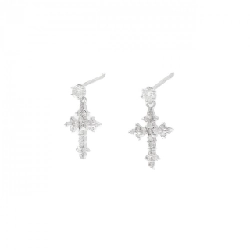 K14WG Bông tai kim cương chéo 0.24CT - Hàng hiệu Authentic 867042